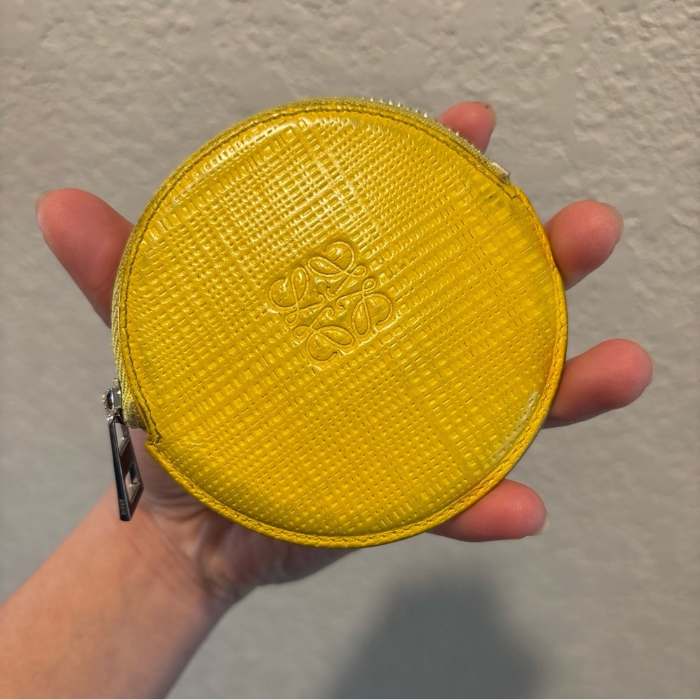 Loewe Coin Purse Leather Yellow Made in Spain